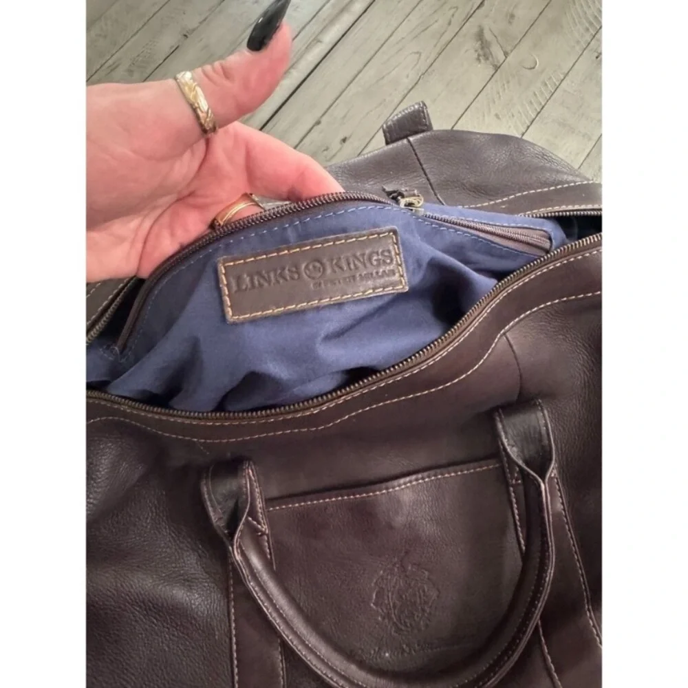 Links and Kings large Brown Leather Men's club duffel Bag